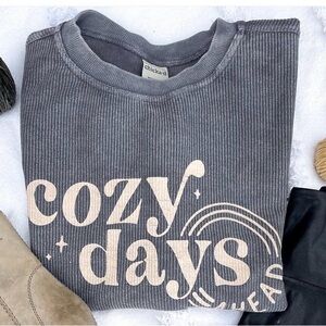 Pink Lily Gray Cozy Days Sweatshirt
